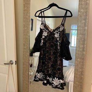 Tobi | Black & Nude Lace Cocktail Dress